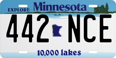 MN license plate 442NCE