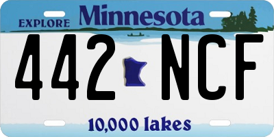 MN license plate 442NCF