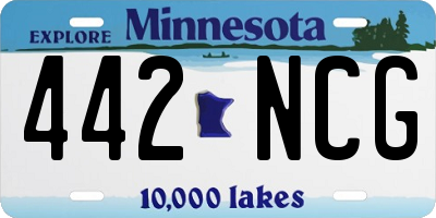 MN license plate 442NCG