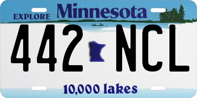 MN license plate 442NCL