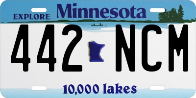 MN license plate 442NCM
