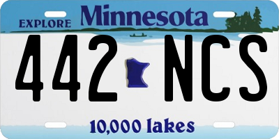 MN license plate 442NCS