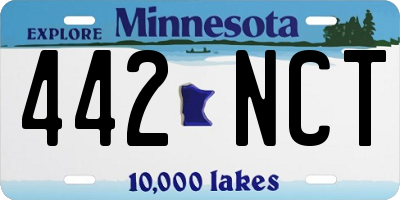 MN license plate 442NCT