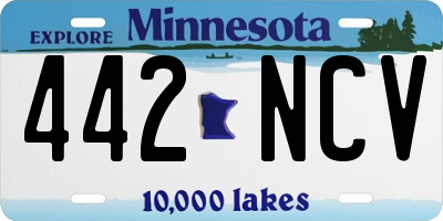 MN license plate 442NCV