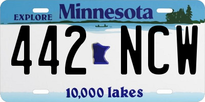 MN license plate 442NCW