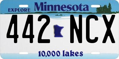 MN license plate 442NCX
