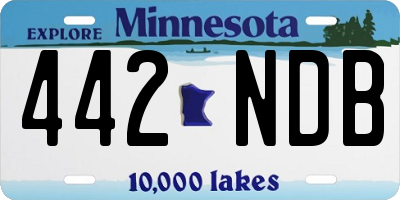 MN license plate 442NDB