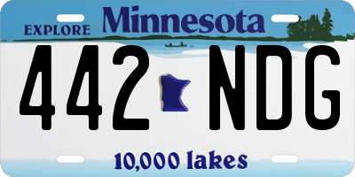 MN license plate 442NDG