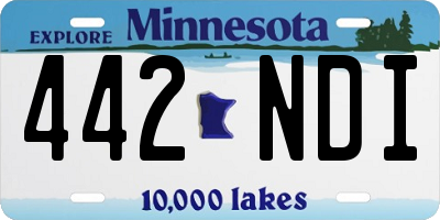 MN license plate 442NDI