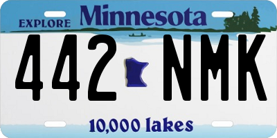 MN license plate 442NMK