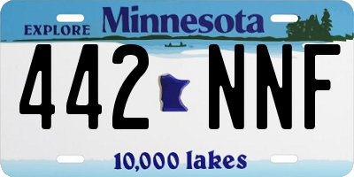 MN license plate 442NNF