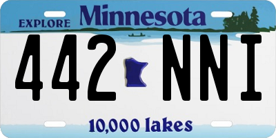 MN license plate 442NNI
