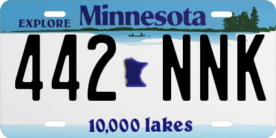 MN license plate 442NNK