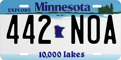 MN license plate 442NOA