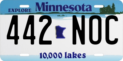 MN license plate 442NOC