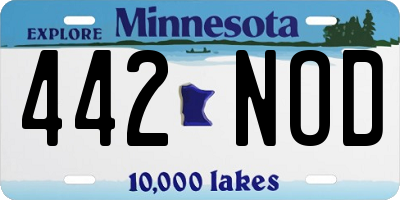 MN license plate 442NOD