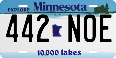 MN license plate 442NOE