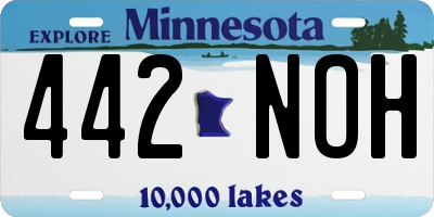 MN license plate 442NOH