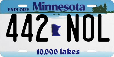 MN license plate 442NOL