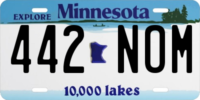 MN license plate 442NOM