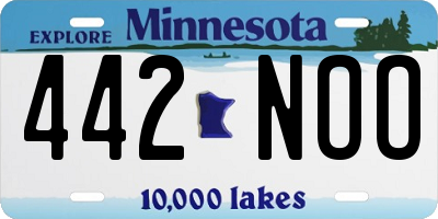 MN license plate 442NOO
