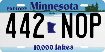 MN license plate 442NOP