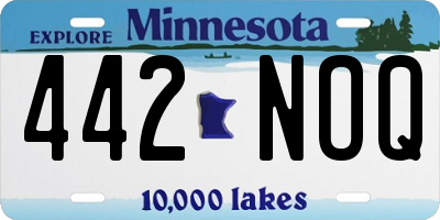 MN license plate 442NOQ