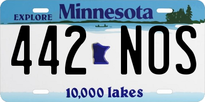 MN license plate 442NOS