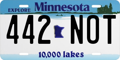 MN license plate 442NOT