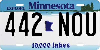 MN license plate 442NOU