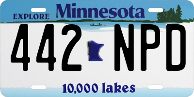 MN license plate 442NPD