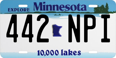 MN license plate 442NPI