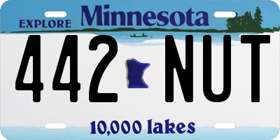 MN license plate 442NUT