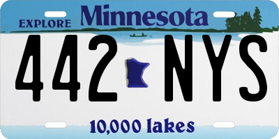 MN license plate 442NYS