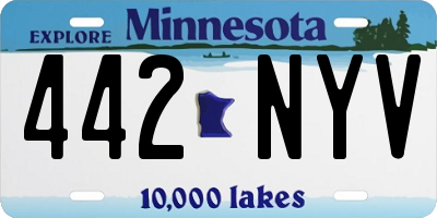 MN license plate 442NYV