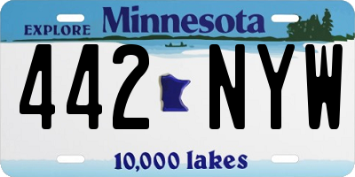 MN license plate 442NYW