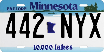 MN license plate 442NYX