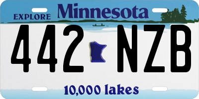 MN license plate 442NZB