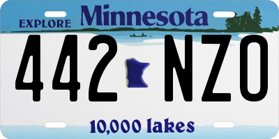 MN license plate 442NZO