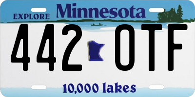MN license plate 442OTF