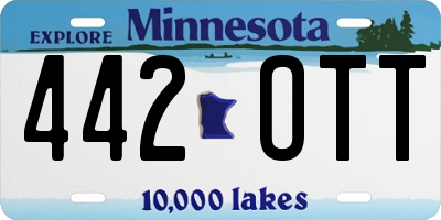 MN license plate 442OTT