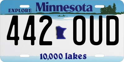 MN license plate 442OUD