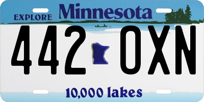 MN license plate 442OXN