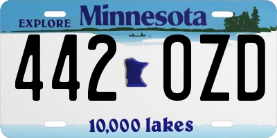MN license plate 442OZD