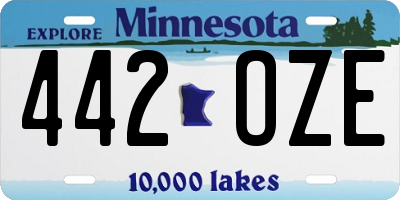 MN license plate 442OZE