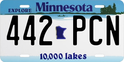 MN license plate 442PCN