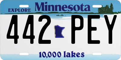 MN license plate 442PEY