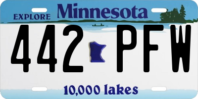 MN license plate 442PFW