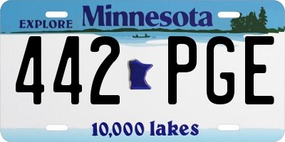 MN license plate 442PGE