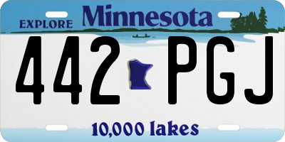 MN license plate 442PGJ